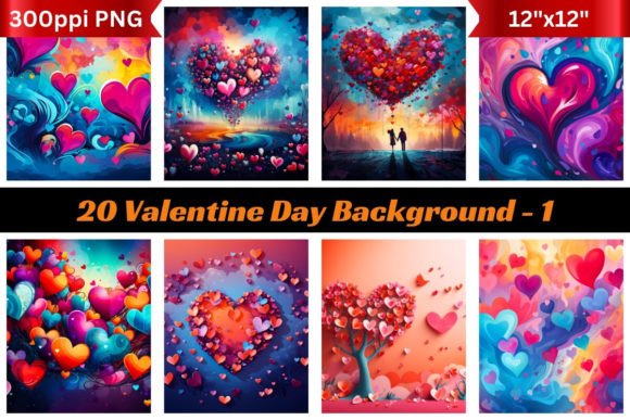 20 Valentine Day Backgrounds 1: A Designer's Guide to Romantic Visuals