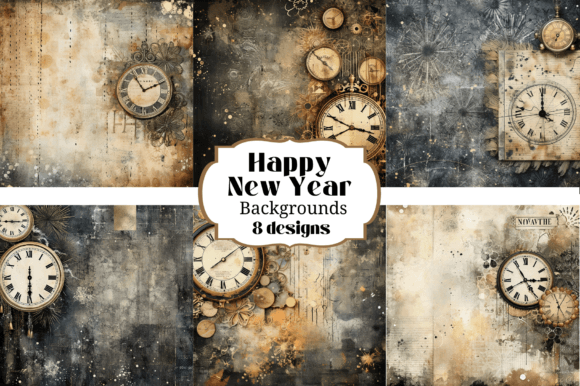 8 Festive New Year's Eve Digital Paper Backgrounds for Your Projects