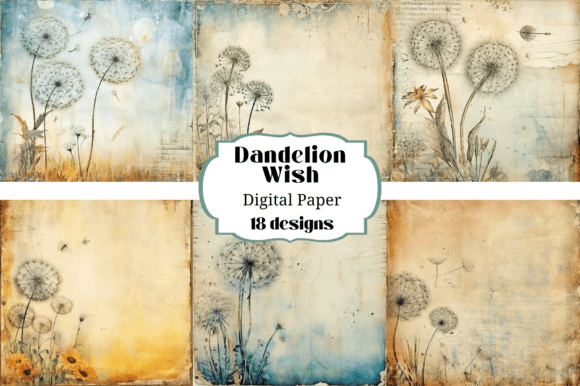 Dandelion Wish Digital Paper: Whimsy for Your Creative Projects