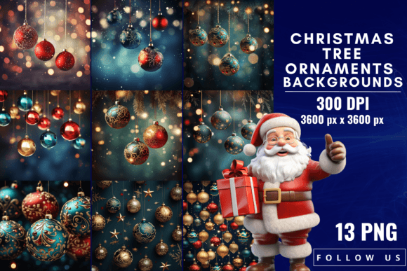 Dazzling Christmas Tree Ornaments Backgrounds