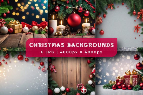 Elevate Festive Projects with Christmas Background Digital Papers