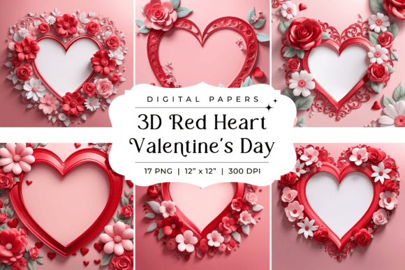 Elevate Your Designs with 3D Red Heart Valentine’s Day Backgrounds