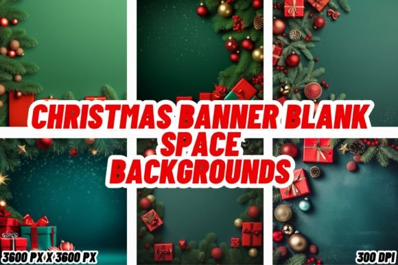 Elevate Your Holiday Graphics with Christmas Banner Blank Space Backgrounds