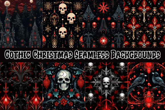 Embrace the Darkly Festive with Gothic Christmas Seamless Backgrounds