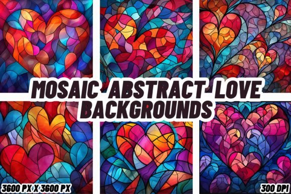 Mosaic Abstract Love Backgrounds: A Visual Symphony