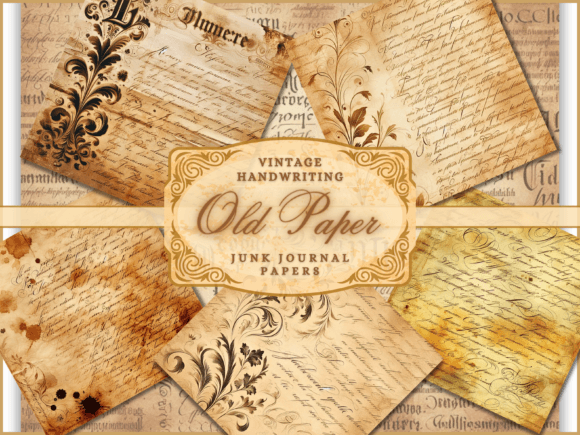 Old Papers - Old Handwriting Backgrounds: Vintage Charm