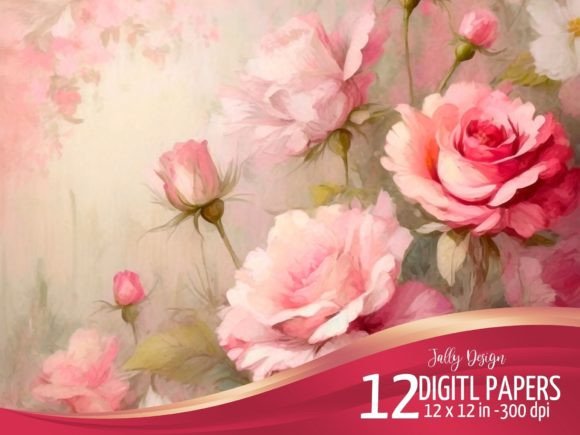 Pink and White Shabby Floral Backgrounds: A Designer's Delight