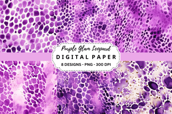 Purple Glam Leopard Backgrounds: Elevate Your Visuals