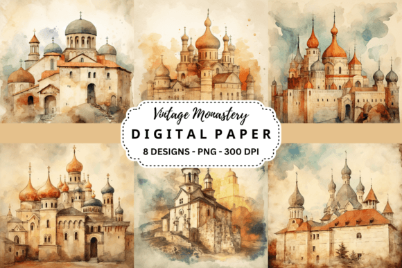 Rediscovering Serenity: The Appeal of Vintage Monastery Watercolor Backgrounds