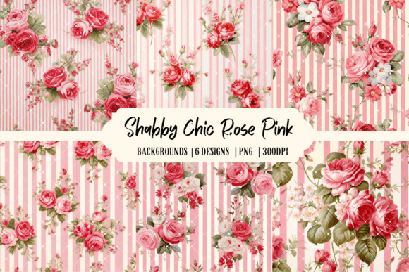 Timeless Charm with Shabby Chic Rose Pink Backgrounds