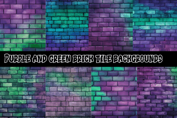 Unleash Creativity with Purple & Green Brick Tile Backgrounds