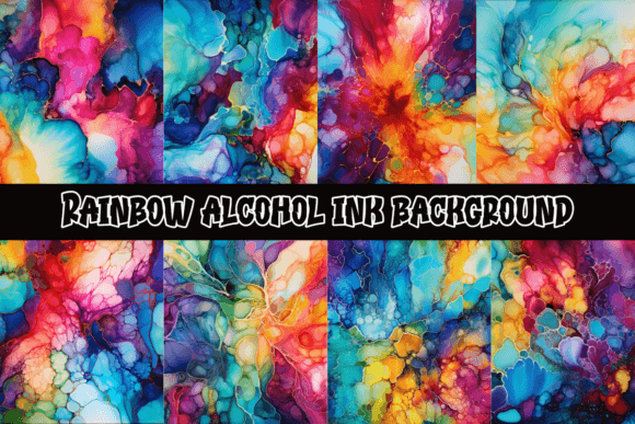Unleashing Vibrant Creativity with Rainbow Alcohol Ink Backgrounds