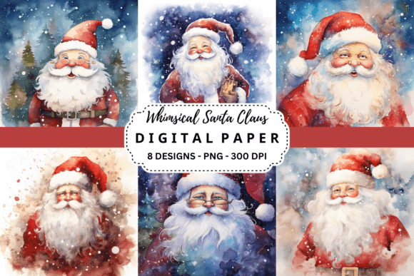 Whimsical Santa Claus Backgrounds for Holiday Design